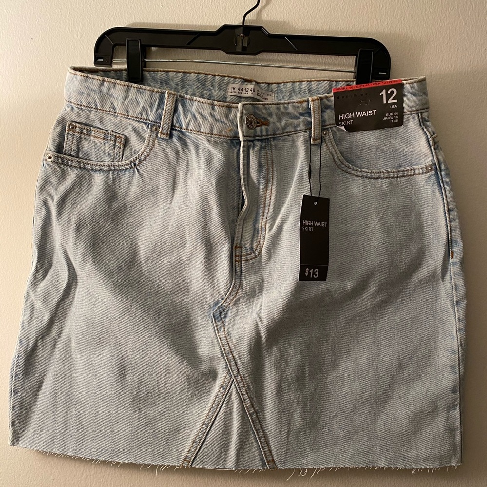Light Wash Denim Mini Skirt